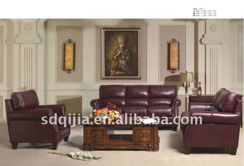 米国式の家具の本革のソファーの居間セット-アンティーク家具セット問屋・仕入れ・卸・卸売り