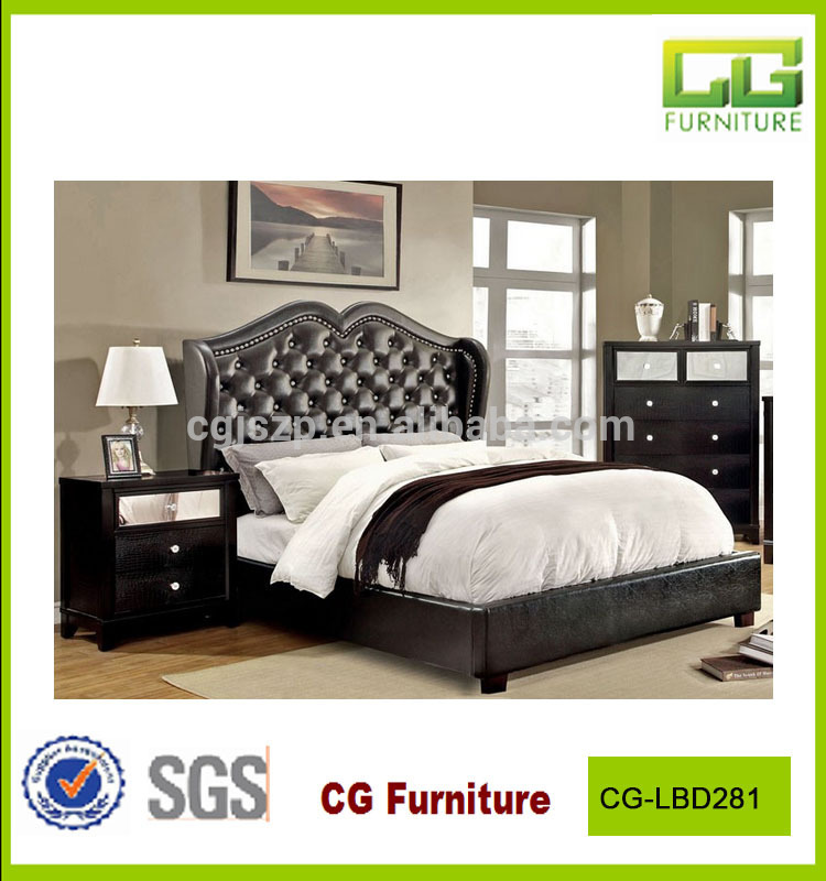 現代ダブルレザーledベッドフレーム寝室家具E-LBD281 ukfr-リビング用家具セット問屋・仕入れ・卸・卸売り