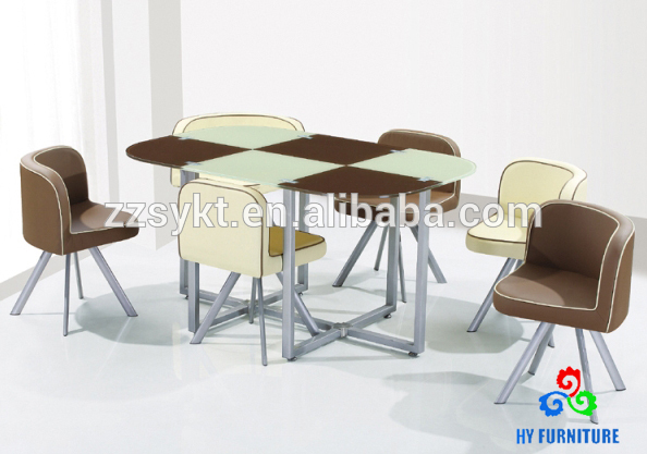 熱い販売リビングルーム家具会議ルーム家具ガラスダイニングテーブル6椅子セット卸売-リビング用家具セット問屋・仕入れ・卸・卸売り