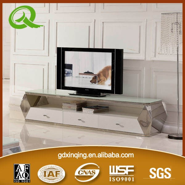 e371高級住宅の家具のガラストップテレビ台ファッショナブルな木製のテレビ台-テレビスタンド問屋・仕入れ・卸・卸売り