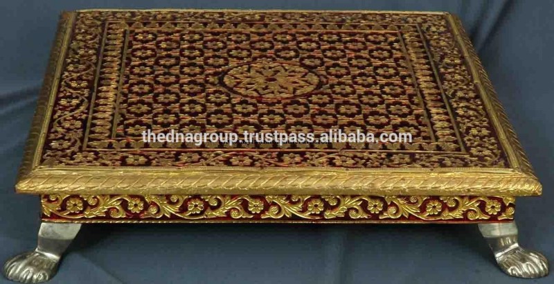 木製ベース・メッキbajotchowkiコーヒーテーブル-木製テーブル問屋・仕入れ・卸・卸売り