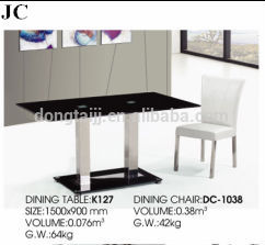 使用されるk1272014年長方形のガラスのダイニングテーブルの黒い色が付いている販売/フレンチダイニングテーブル/キッチン家具-その他家具問屋・仕入れ・卸・卸売り