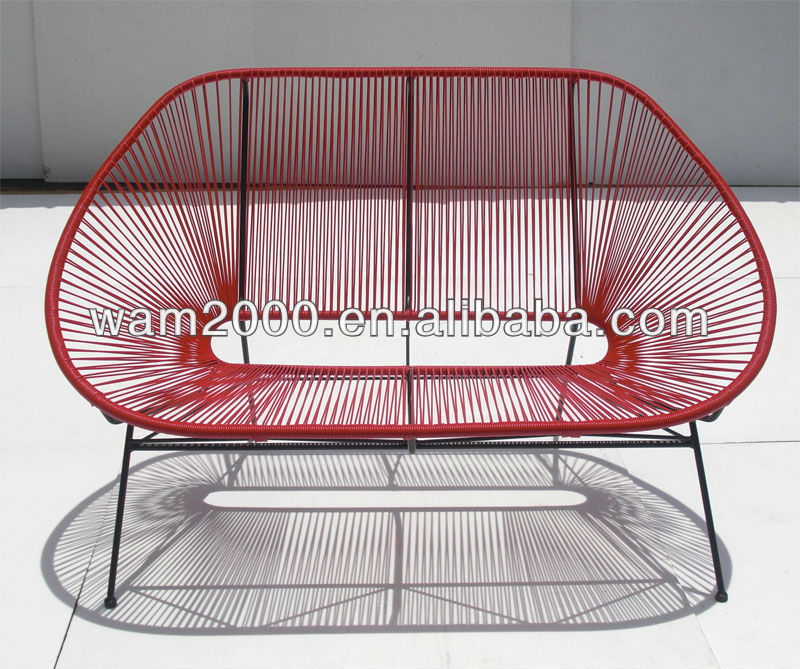 鋼カーサイン2人籐の椅子-ガーデンチェア問屋・仕入れ・卸・卸売り