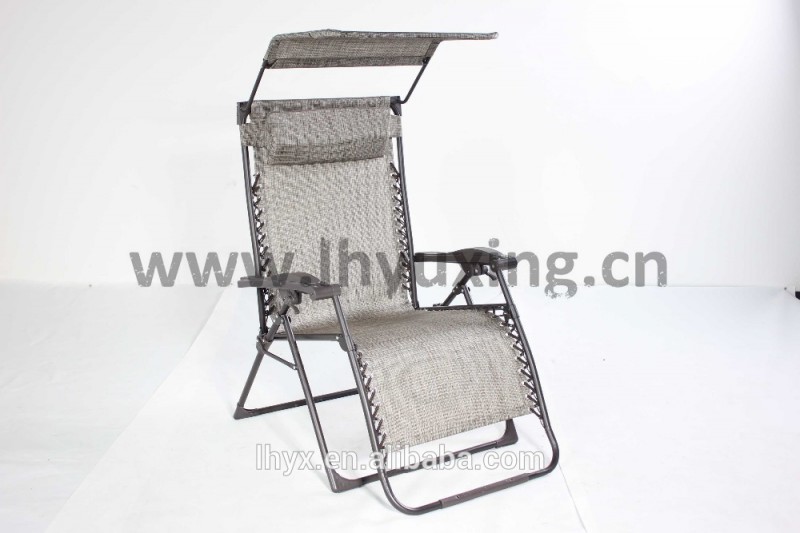 オーバーサイズゼロ重力リクライニングラウンジチェア付き枕とキャノピーメタルフレーム-折り畳み椅子問屋・仕入れ・卸・卸売り