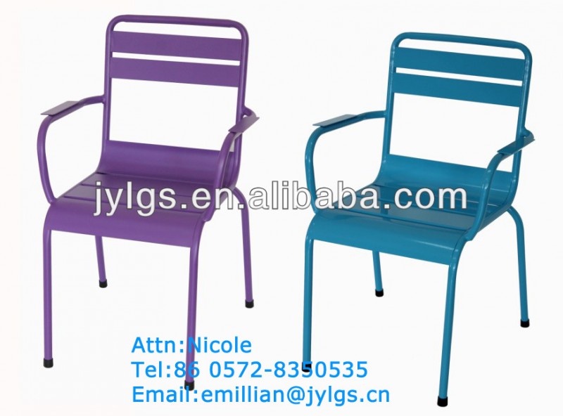 カラフルな屋外鉄の椅子フレンチ-金属製椅子問屋・仕入れ・卸・卸売り