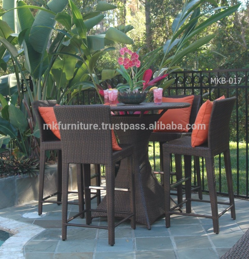 Uvpeポリエチレン( hdpe) 籐籐バーのテーブルと椅子屋外家具-ガーデンチェア問屋・仕入れ・卸・卸売り
