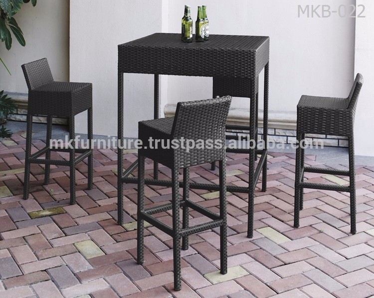合成籐家具高いテーブルと高い椅子-ガーデンチェア問屋・仕入れ・卸・卸売り
