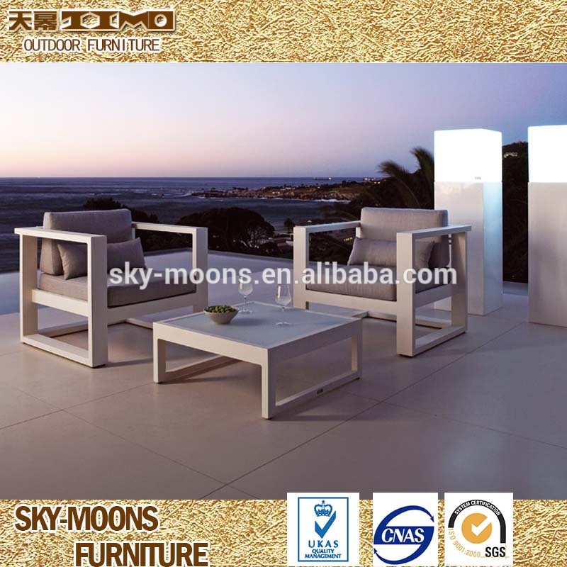 屋外のソファーセット高品質のパティオアルミ白色パワーコーティングされたアルミの家具のソファセット( asf012)-ガーデンセット問屋・仕入れ・卸・卸売り
