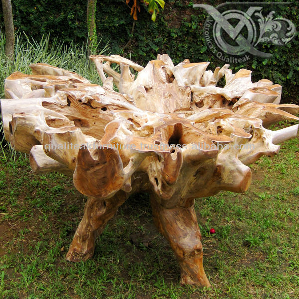 -インドネシアチーク材の根の家具チーク材の根ラウンドダイニングテーブル-ガーデンセット問屋・仕入れ・卸・卸売り