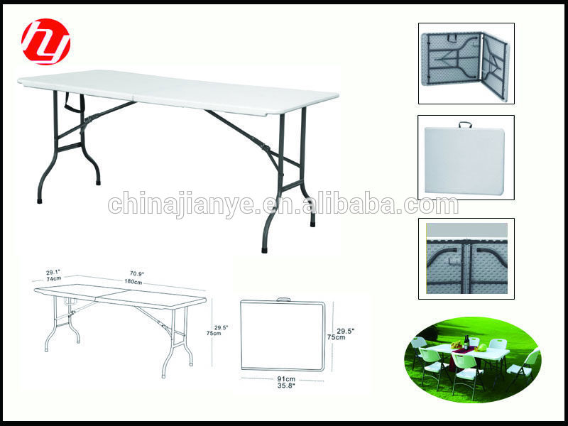 屋外用家具64" 固体プラスチック折り畳み式のテーブル、 吹いた成形hdpeプラスチック折り畳み式のテーブル-折り畳み式テーブル問屋・仕入れ・卸・卸売り