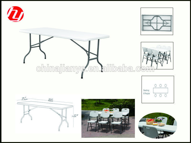 『64固体プラスチック折り畳み式のテーブル、 吹いた成形hdpeプラスチック折り畳み式のテーブル-折り畳み式テーブル問屋・仕入れ・卸・卸売り