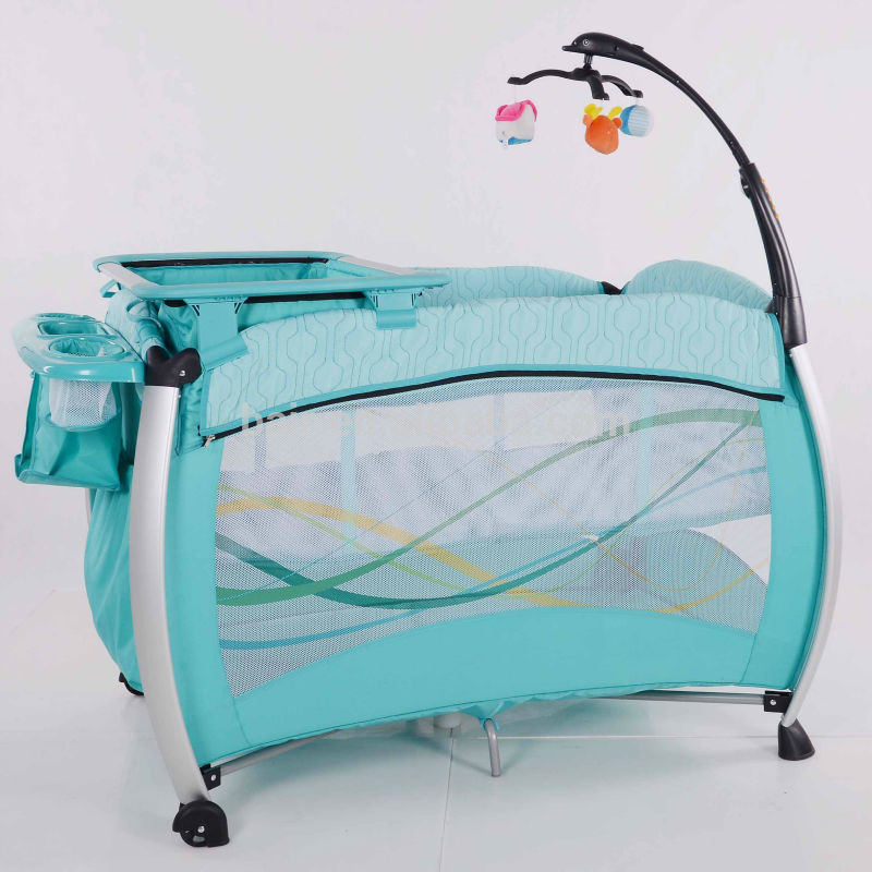 新しい2015赤ちゃん旅行コット簡単な折りたたみベッドレール赤ちゃん蚊帳がキルティングをpr504の手すり-ベビーサークル問屋・仕入れ・卸・卸売り