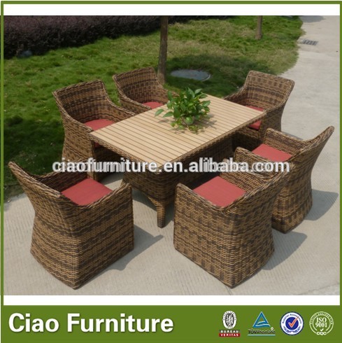 屋外のテーブルと椅子プラスチック木材ダイニングセット-ガーデンセット問屋・仕入れ・卸・卸売り