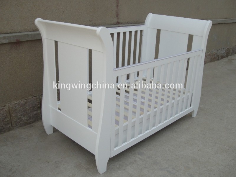 白色固体木製の赤ちゃんベビースレイnz-ベビーベッド問屋・仕入れ・卸・卸売り