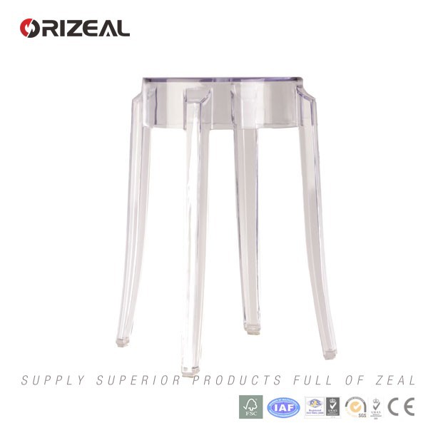 レプリカ46センチ低プラスチックゴーストスタッキングスツール(OZ-1197A)-バースツール問屋・仕入れ・卸・卸売り
