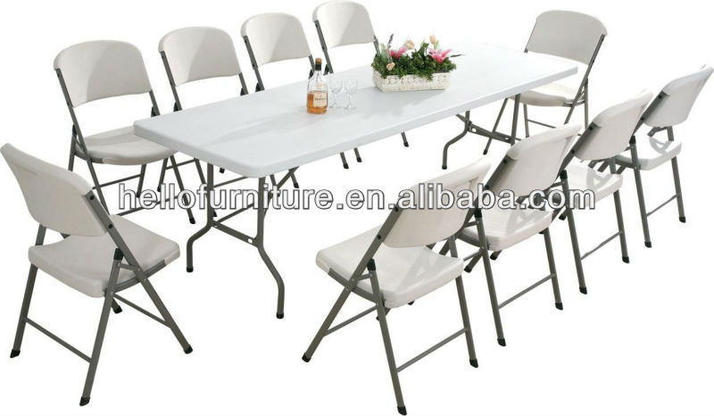 安い8フィートプラスチックブロー成形の卸売のための倍テーブルと椅子-折り畳み式テーブル問屋・仕入れ・卸・卸売り