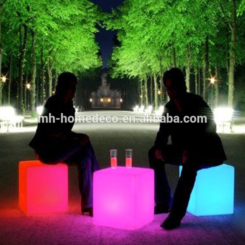 ledキューブdia40cm椅子のモダンなバーの家具を導いた-プラスチック製椅子問屋・仕入れ・卸・卸売り