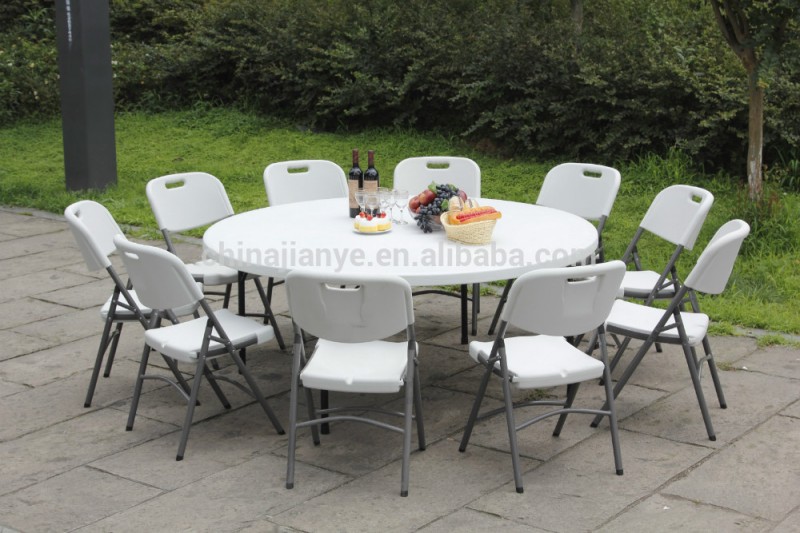 180cm、 白いプラスチックのテーブルアウトドアラウンドテーブル-折り畳み式テーブル問屋・仕入れ・卸・卸売り