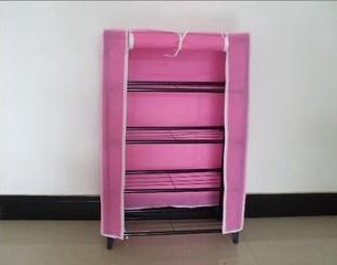 ピンクポータブルシューズラック付クローゼットシューファブリックカバーストレージオーガナイザー-その他プラスチック製家具問屋・仕入れ・卸・卸売り