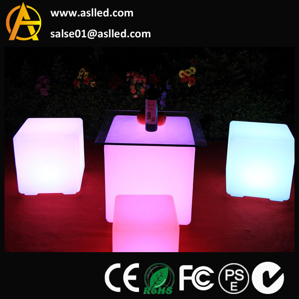 クールバー/クラブ/パーティー/照らされた結婚式の40cmfunitureキューブの照明を導いた-プラスチックテーブル問屋・仕入れ・卸・卸売り