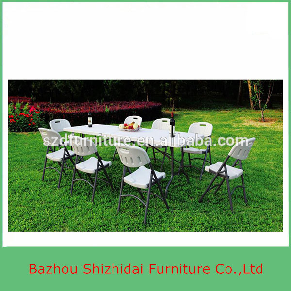 8席プラスチック折りたたみ現代の庭の テーブル と椅子SD-242F-問屋・仕入れ・卸・卸売り