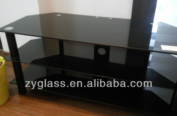 テレビスタンド最新のデザインのガラスのテレビ台焼戻し黒いガラスの家具-テレビスタンド問屋・仕入れ・卸・卸売り