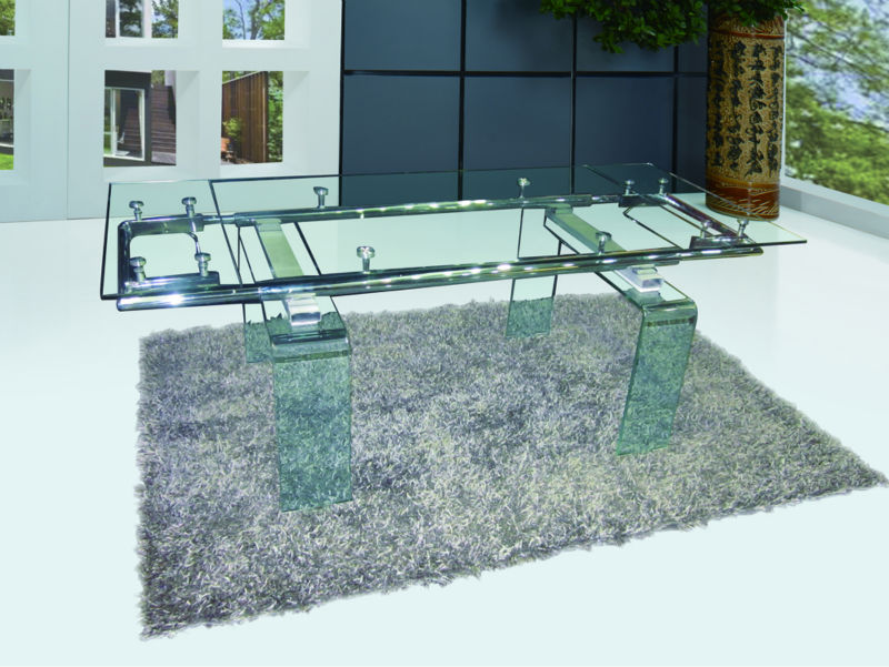 現代の拡張可能なリビングルームの家具ガラスダイニングテーブル-ダイニングルームセット問屋・仕入れ・卸・卸売り