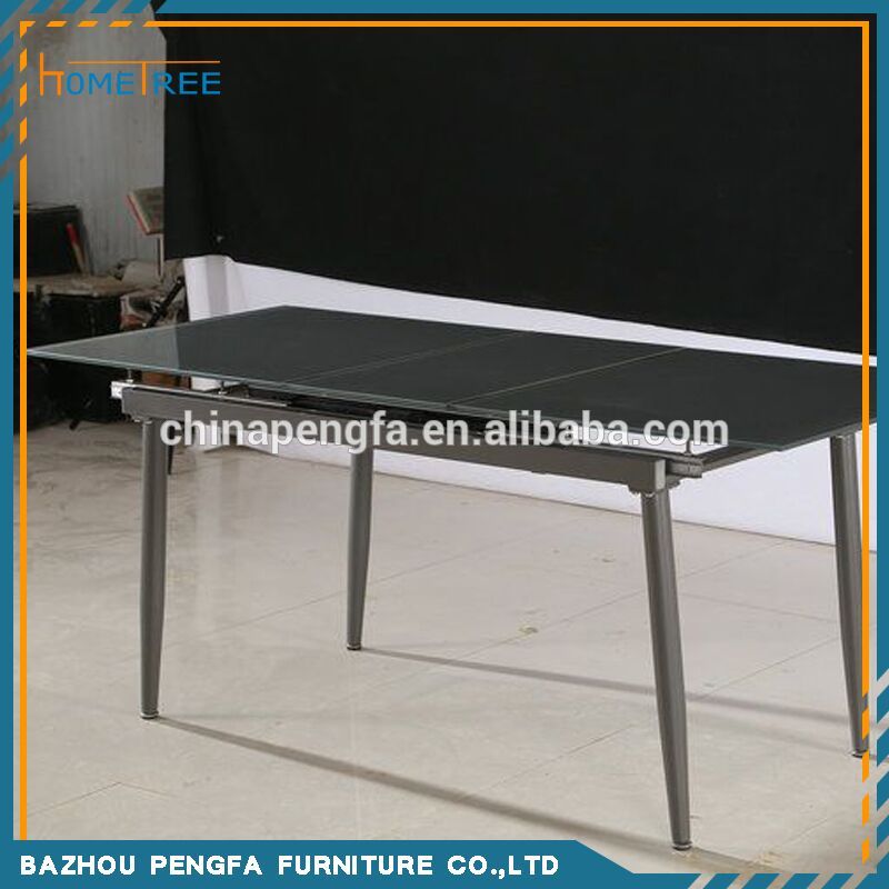 灰色に塗ったガラスのダイニングテーブルの拡張強化/のダイニングルームのテーブル-食卓問屋・仕入れ・卸・卸売り