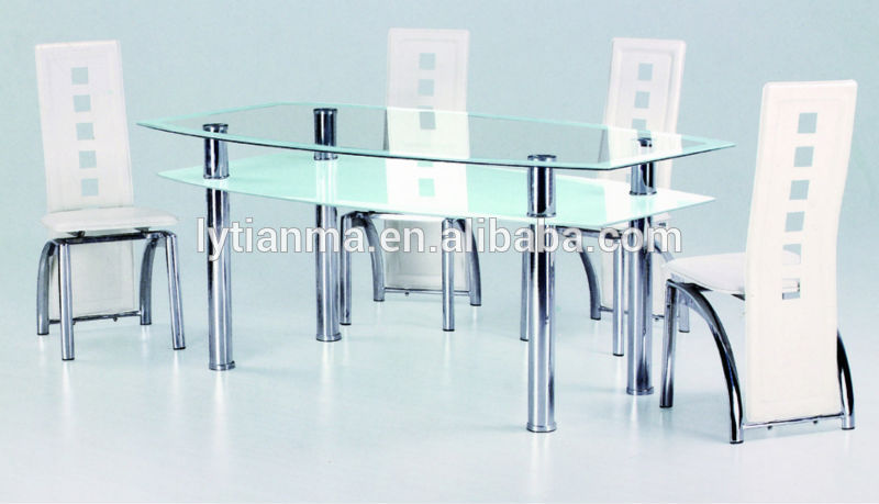 山東省の工場直接販売ガラスdindingルームとモデルd-05食堂のテーブルと椅子-ダイニングルームセット問屋・仕入れ・卸・卸売り