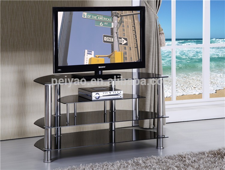 現代の強化ガラスledテレビスタンド用リビングルーム(FTV-4)-テレビスタンド問屋・仕入れ・卸・卸売り