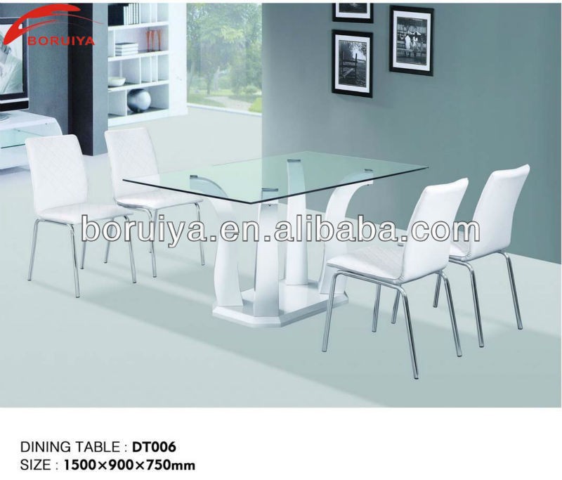 近代的な強化glass+mdf4人乗りのダイニングテーブルと椅子-食卓問屋・仕入れ・卸・卸売り