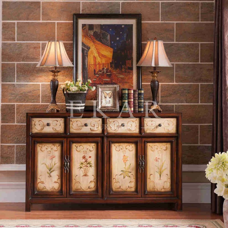 ビュッフェ装飾sideboards 4引き出し 4 ドア サイド ボード キャビネットリビングルーム の キャビネット サイドボードキャビネット で描画-木製キャビネット問屋・仕入れ・卸・卸売り