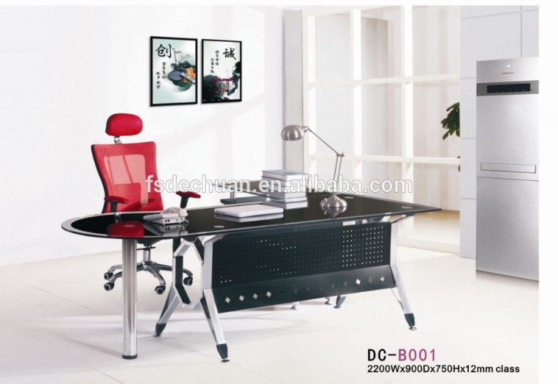 高品質のl字型ガラスdc-b001事務局の机-オフィス用デスク問屋・仕入れ・卸・卸売り