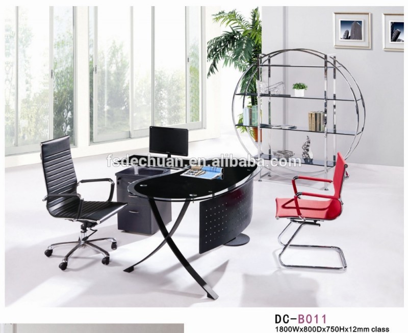オフィスのコンピュータのテーブルの設計熱い販売-ガラス製のテーブル問屋・仕入れ・卸・卸売り