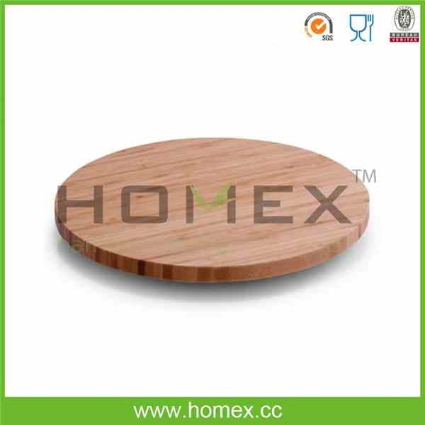 固体竹レイジースーザン/テーブルのターン/リボルビングトレイ- homex- bsci-スイベルプレート問屋・仕入れ・卸・卸売り