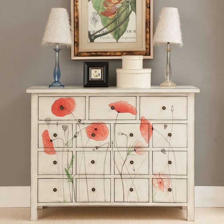 Credenza オーク ホワイト サイド ボード ヴィンテージキャビネット-木製キャビネット問屋・仕入れ・卸・卸売り