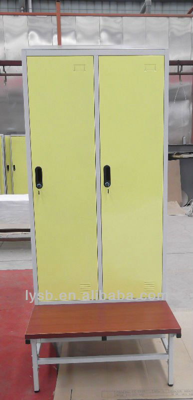 新たに設計二重扉色の衣類黄色ベンチロッカー-その他折り畳み式家具問屋・仕入れ・卸・卸売り