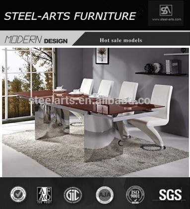 鋼- 芸術イタリアンデザインを延長し、 金属のダイニングテーブルと椅子b2025rc2035w-金属製家具セット問屋・仕入れ・卸・卸売り