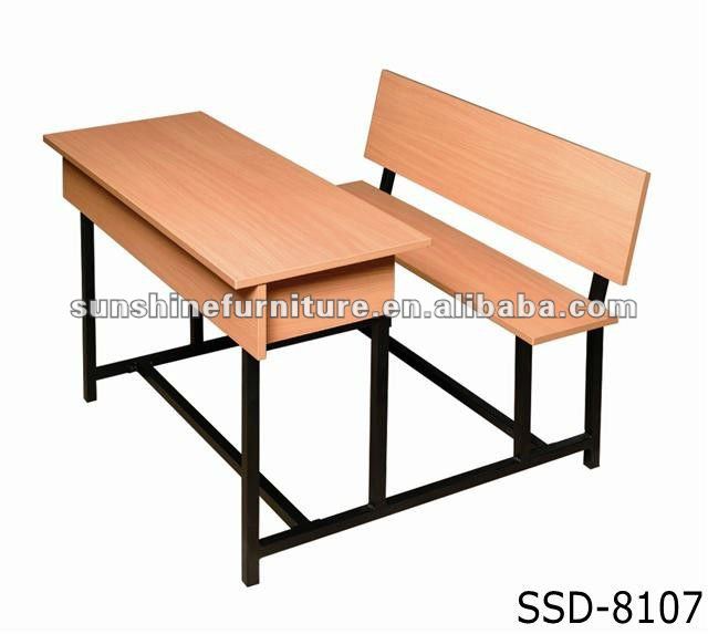中学校の机と椅子のセット、 ダブルの学校の机と付属の椅子、 学校用家具-金属製家具セット問屋・仕入れ・卸・卸売り