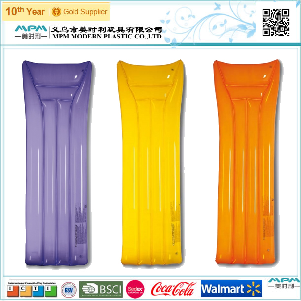 シングルカラーpvcインフレータブル浮動マットレス、6 p pvc-ベッド問屋・仕入れ・卸・卸売り