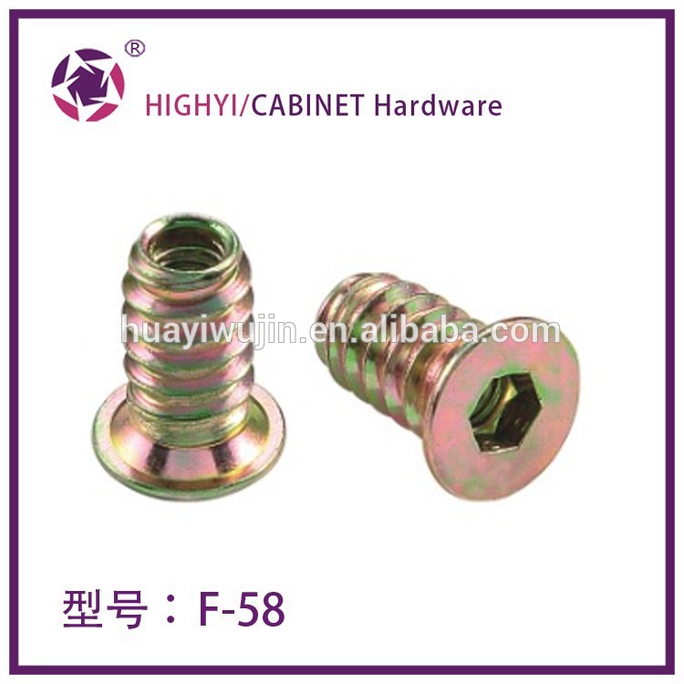 鉄の家具のキャビネットとのインサートナットナットＭ６内側と外側の歯-家具用ボルト問屋・仕入れ・卸・卸売り