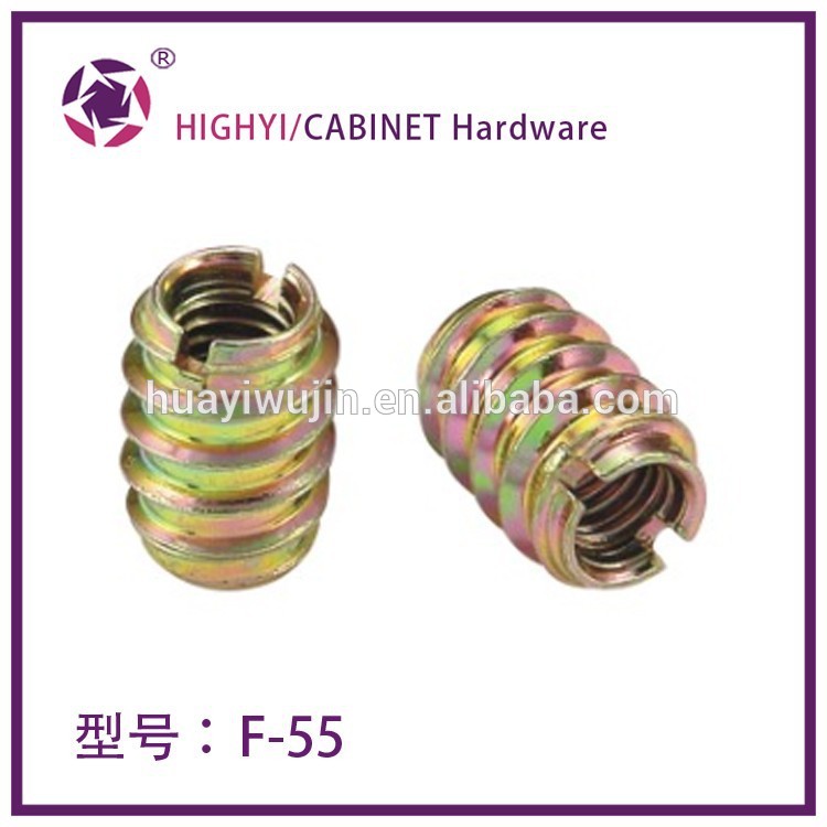 鉄の家具キャビネットナットとのインサートナットf55内側と外側の歯-家具用ボルト問屋・仕入れ・卸・卸売り