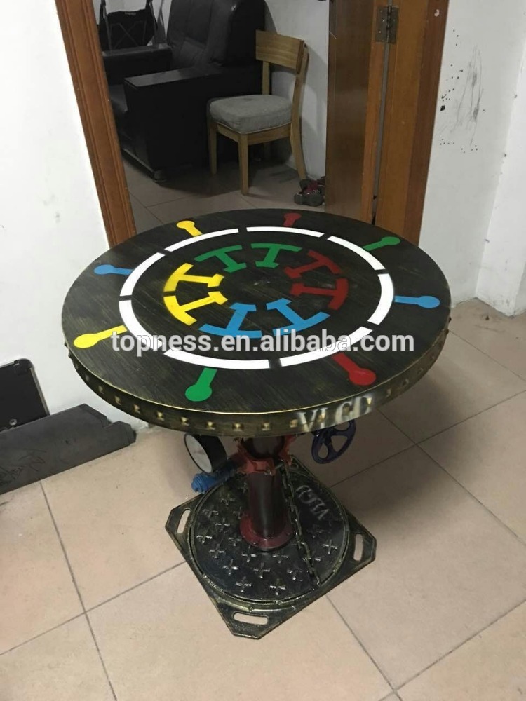 ヴィンテージ工業鉄アート adustable バー テーブル-金属製テーブル問屋・仕入れ・卸・卸売り
