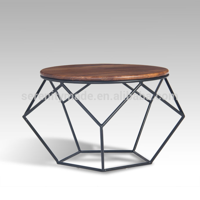 2016中国新しいデザインレプリカ家具モダン木製コーヒーテーブルで鋼ベース用販売-食卓問屋・仕入れ・卸・卸売り