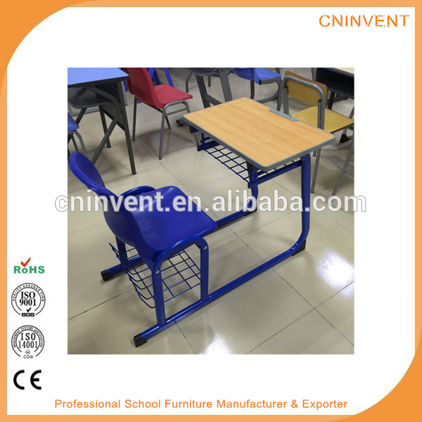 2016新しいスタイル添付シングル学生家具学校机と椅子-金属製家具セット問屋・仕入れ・卸・卸売り