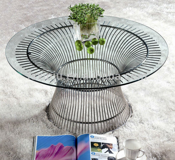 金属製のテーブルガラストップ/アルネy123楕円形のテーブル-コーヒーテーブル問屋・仕入れ・卸・卸売り