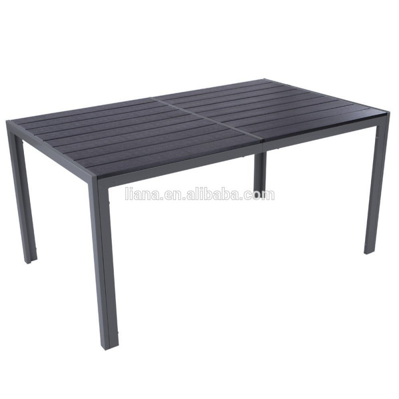 ガーデンテーブル150×90cm異なった色() ダークグレー、 ポリ木製テーブル電源コーティングされたアルミニウムフレーム、 kdのテーブル-金属製テーブル問屋・仕入れ・卸・卸売り