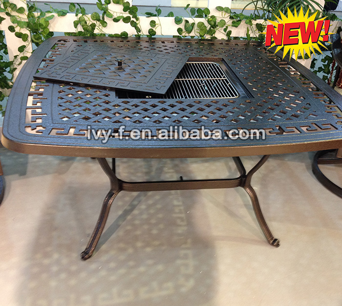 新しい屋外グリルテーブルキャストアルミテーブル正方形金属テーブル-金属製テーブル問屋・仕入れ・卸・卸売り