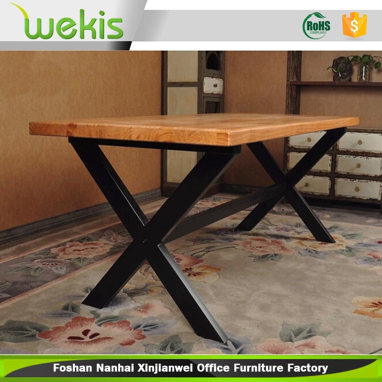 本物の木工業用ロフトスタイルテーブルは金属製のテーブル-オフィス用デスク問屋・仕入れ・卸・卸売り