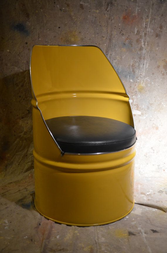 黄色の革工業家具バレルチェアパッド入りシート、 金属製のバレルチェア-アンティーク椅子問屋・仕入れ・卸・卸売り